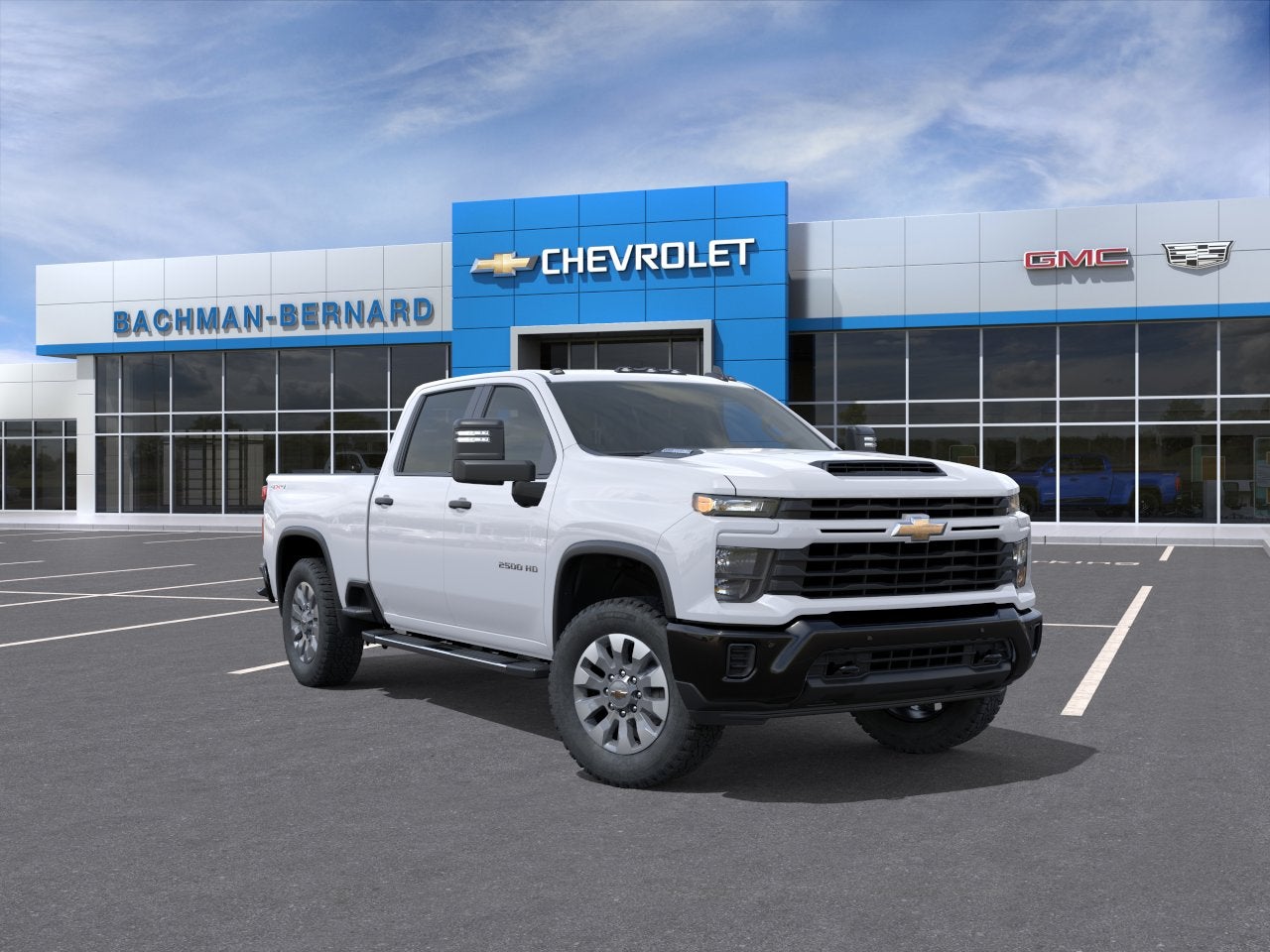 2026 Chevrolet Silverado 2500 HD Custom in Summit White — front three-quarter view